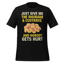 Load image into Gallery viewer, Funny Retro Sweets T-Shirt – Just Give Me the Rhubarb &amp; Custards