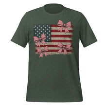 Load image into Gallery viewer, Vintage USA Flag Coquette Bow Tee