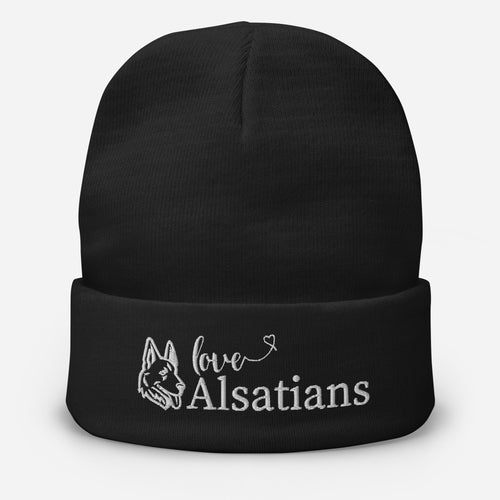 German Shepherd Gift - Alsatian Love Embroidered Beanie, 
